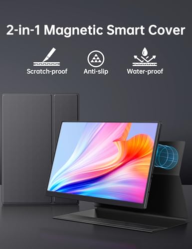 Small Portable Monitor 10.5" 400 Nits 15:10 FHD 1280P IPS Screen, Ultra-Slim Mini Monitor w/Smart Cover & Speaker, USB C HDMI HDR Portable Gaming Monitor, Travel Monitors for Laptop PCs