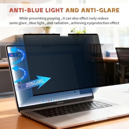Juvraixo Magnetic Privacy Screen Protector for Macbook Pro 14 Inch | (2021-2024, M1, M2, M3, M4), Matte Removable Private Anti Blue Light Glare for 14.2" Mac Pro Laptop Computer