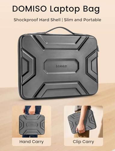 DOMISO 15.6 inch Laptop Sleeve, Shockproof and Waterproof EVA Protective Laptop Case, Laptop Sleeves for 16" MacBook Pro/Max M2 M1 2019-2023,15"-16" HP Dell Asus Laptop,Dell XPS 15, Dark Grey - color: Dark Grey, size: 15.6 inch