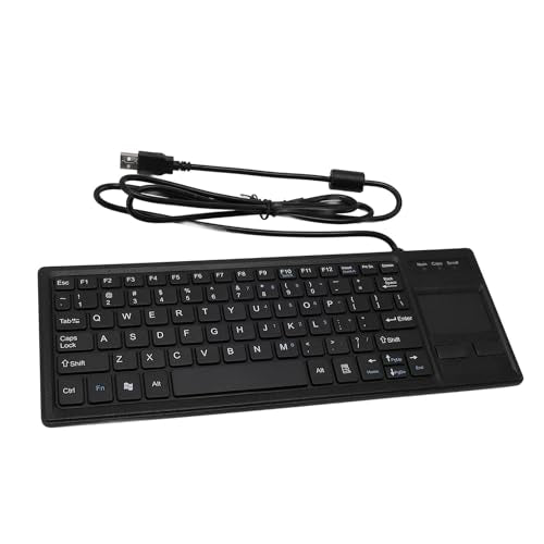 Sanpyl Wired Mechanical USB Keyboard, IP68 & Touch Industrial Keyboard with Touchpad for Laptop Notebook PC, 310x115x12mm / 12.2x4.53x0.47inch