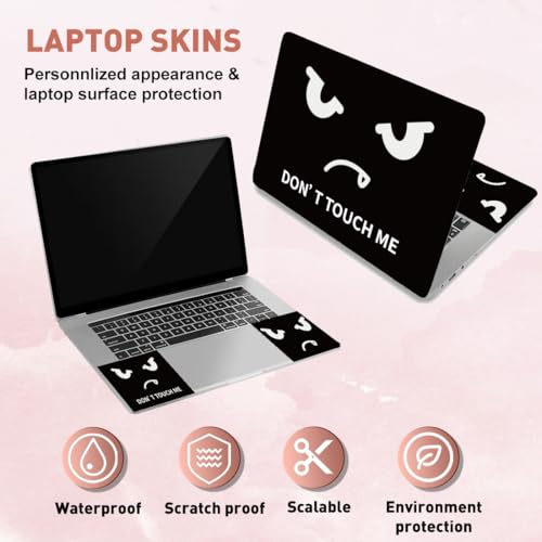 PLIGREAT 15 Inch Laptop Decal Sticker Skin Cover, Don't Touch Laptop Stickers Skins Decal Fits 12" 13" 13.3" 14" Laptops Universal Removable Vinyl Notebook Art Protector - color: Don't Touch