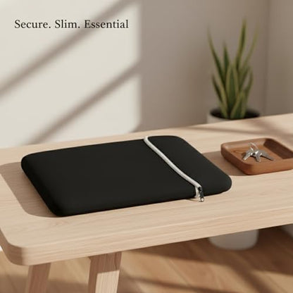 Neoprene Laptop Sleeve, Case for 13-Inch Laptops, Cushioned Interior Against Scratches and Bumps in Backpacks, Black