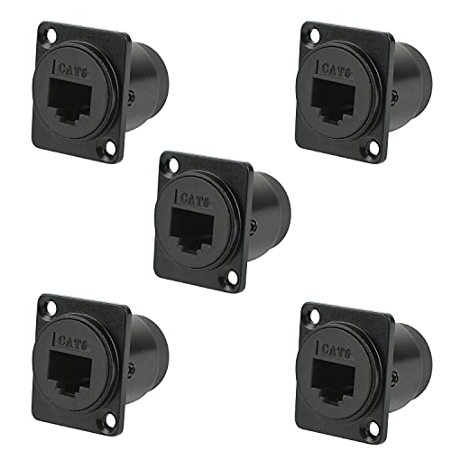Toronce D R Series D-CAT6 Passthrough Panel-Mount Connector (D-CAT6_5Pack) - size: D-CAT6_5Pack