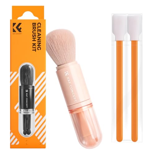 K&F CONCEPT 6-in-1 Keyboard Cleaning Brush Kit for Camera, Lens, PC,Pink | Soft Bristles, Easy to Clean, Includes 4 Brush Sizes for Precise, Scratch-Safe Cleaning of Various Devices,MK11 - color: Pink