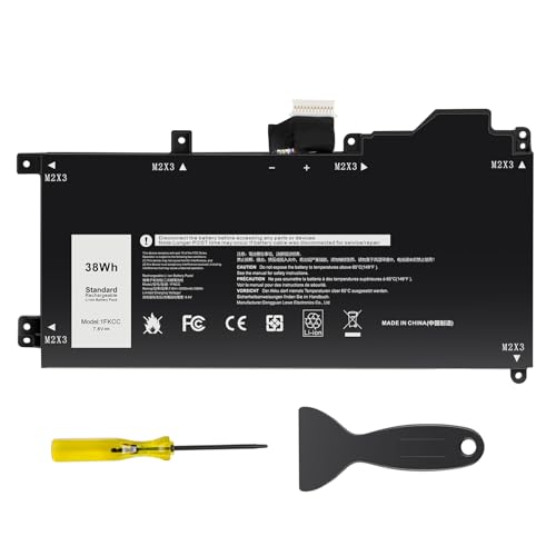 TREE.NB 38Wh 1FKCC Laptop Battery Compatible with Dell Latitude 7200 7210 2-in-1 Series T04J T04J001 T04J002 T5H6P 09NTKM 9NTKM 0D9J00 D9J00 0KWWW4 KWWW4 - size: 7.83x3.82x0.18inch 1FKCC