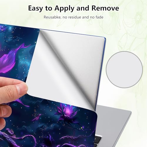 Laptop Skin Sticker Decal, Universal Reusable Vinyl Laptop Cover for 12" 13" 13.3" 14" 15" 15.4" 15.6" Notebook PC, Reusable Waterproof Scratch-Resistant with 2 Wrist Pads,Lotus Flowers Art - color: Lotus Flowers Art