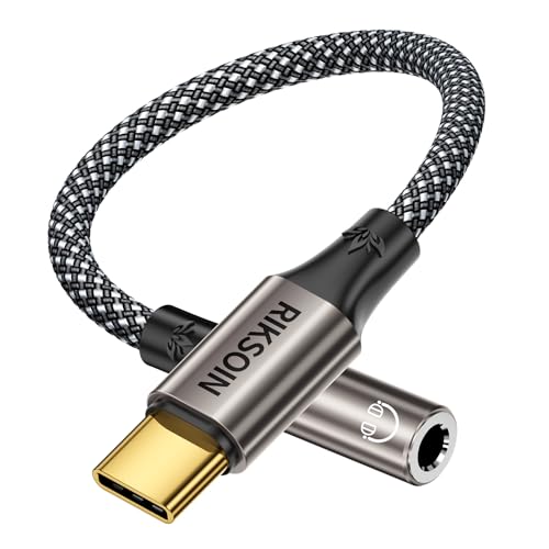 USB Type C to 3.5mm Female Headphone Jack Adapter, USB-C to Aux Audio Dongle Cable Compatible with iPhone 17 Air 16 15 Pro Max,Galaxy S23-S21 Ultra,Pixel 9 8, iPad Pro