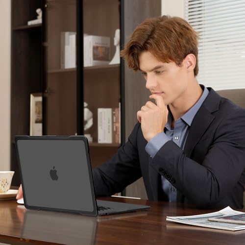 MOSISO Compatible with MacBook Air 13 inch Case M1 2018-2021, Black | Reduces-Fingerprints with Soft TPU Bumper Shell&Keyboard Cover for MacBook Air 13.3 M1, 2021 2020 2019 2018 A2337 A2179 A1932 - color: Black