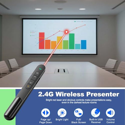 QUI Presenter Clicker USB A&C Bundle | Pen-Shaped Black & Remote-Shaped Purple