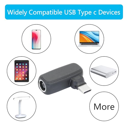90 Degree 100W DC 7.9mm x 0.9mm Power Adapter, Input 15 - 20.5V, PD Chip | Right Angle DC 7909 Female to USB Type C Male PD Plug, Built in PD Intelligent Chip Quick Identification V/A, for USB C Port - style: DC 7909 Female to USB Type c Male - 100W