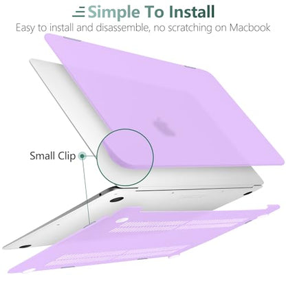 DONGKE Compatible with MacBook Air 13 inch Case 2021 2020 2019 2018 Release Model: M1 A2337 A2179 A1932, Matte Hard Case Cover for MacBook Air 13 inch with Retina Display Fits Touch ID - Purple - color: Purple