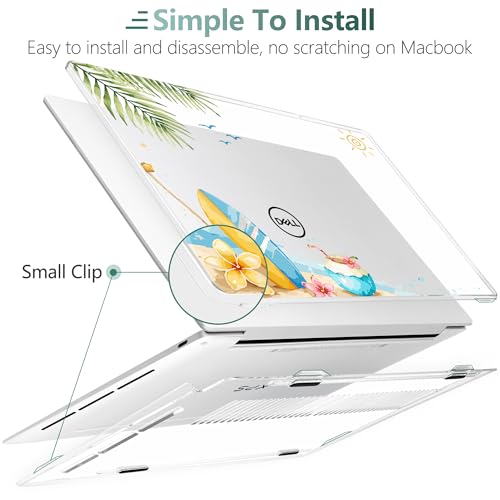 Batianda California Beach Case for Dell XPS 13 Laptop 2024 2025 | Fits Model Number 9340/9345/9350 13.4" Display, Slim Hard Shell, Lightweight Scratch-Resistant with Professional Protection - color: California Beach