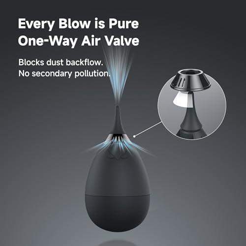 VSGO Camera Air Blower for Lens and Sensor Cleaning, Green | One-Way Air Valve; Tumbler Base Keeps Nozzle Raised; Soft Silicone Body; Easy-Squeeze Design; Pocket-Friendly Carry - color: Apple Green