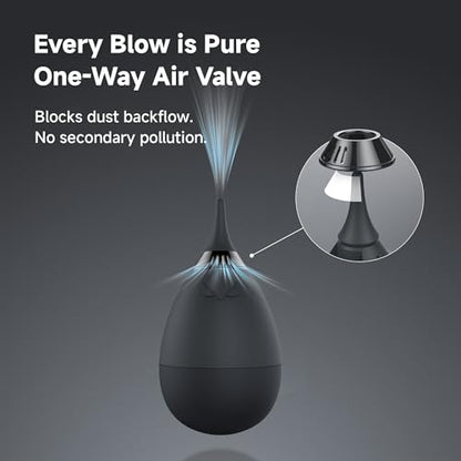 VSGO Camera Air Blower for Lens and Sensor Cleaning, Green | One-Way Air Valve; Tumbler Base Keeps Nozzle Raised; Soft Silicone Body; Easy-Squeeze Design; Pocket-Friendly Carry - color: Apple Green