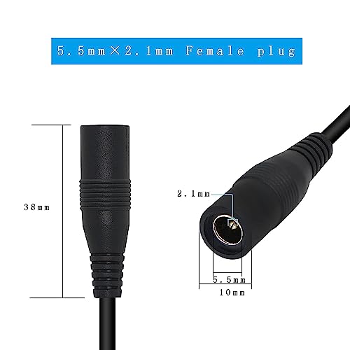 Gebildet 2PCS DC Power Supply Plug to Dual 3-Pin and 4-Pin PC Fan Power Adapter Cable, DC5521 to 4Pin Cable - style: DC-PWM