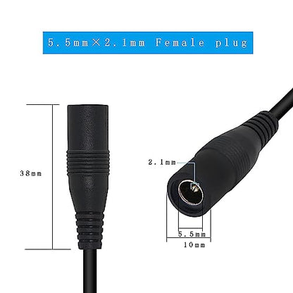 Gebildet 2PCS DC Power Supply Plug to Dual 3-Pin and 4-Pin PC Fan Power Adapter Cable, DC5521 to 4Pin Cable - style: DC-PWM