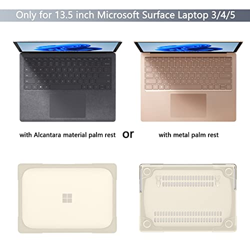 Batianda Durable Stand Case for Microsoft Surface Laptop 13.5 Inch, Khaki | Fits Surface Laptop 3/4/5 13.5" with Alcantara Palm Rest, Heavy Duty Ergonomic Foldable Stand, TPU Bumper, Matte Hard Shell - color: Khaki, size: with Alcantara material Palm Rest