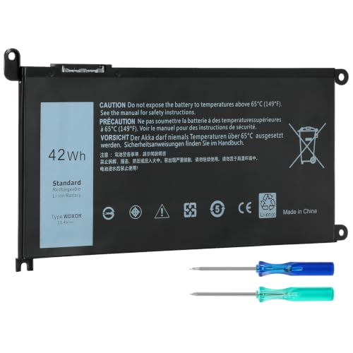 42WH WDX0R Replacement Laptop Battery for Dell Inspiron 13 15 5000 7000 Series 5567 5570 7378 7573 7579 5565 5379 5378 Latitude 3390 3190 Vostro 5468 5568 P69G P58F 3CRH3 11.4V - size: 6.93*3.5*0.24inch WDXOR