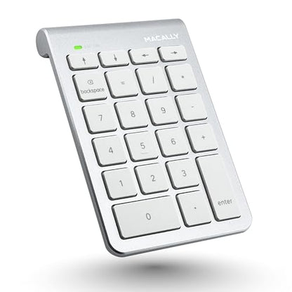 Macally Bluetooth Number Pad for Laptop - Wireless Numeric Keypad - 22 Key Numeric Keypad for Data Entry, Numpad Compatible with Mac, iMac, MacBook, iPad, iPhone, iOS, Laptop, PC, Android - Silver - color: Silver