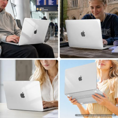 MOSISO Compatible with MacBook Air 15 inch Case M5 2026 M4 M3 M2 2025-2023 | A3448 A3241 A3114 A2941, Scratch-Resistant Protective Hard Shell Case&Keyboard Cover&ScreenFilm&Pouch, Crystal Clear - color: Crystal Clear