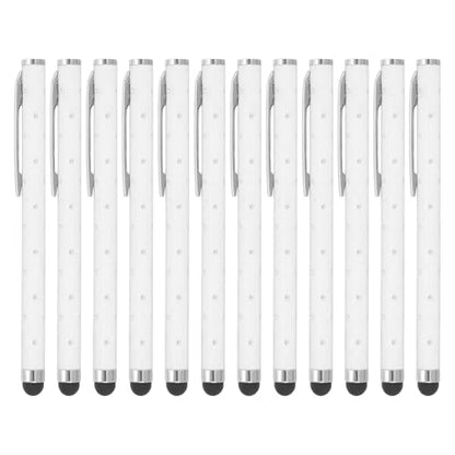 PATIKIL Stylus Pens for Touch Screens, 12 Pcs High Precision Universal Bling Stylus Crystal Metal Capacitive Pen for Touch Screen Devices Phone Tablets Laptop, White - color: White