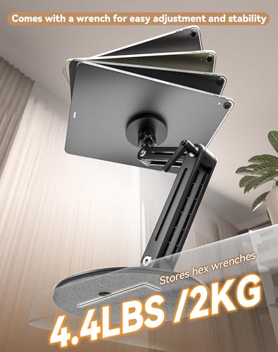 Jakeko Magnetic Portable Monitor Stand VESA Mount 75mm Travel 360° Swivel | L-Shaped Hand Wrench,13.3" 14.1" 15.6" 17.3" 18.5 Inch Screen,Thickened Base,Fully Folds Flat For Easy Storage,Solid Aluminum - size: Up to 18.5''