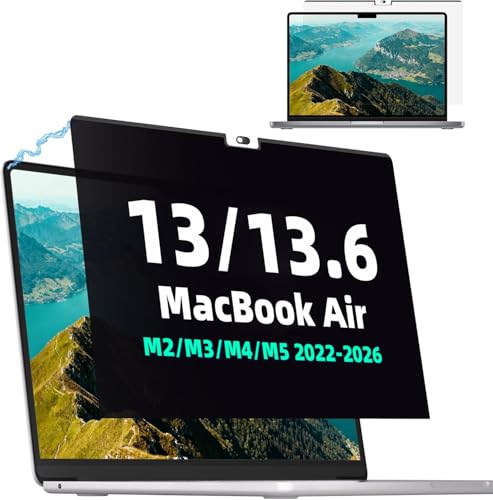 Magnetic Privacy Screen for MacBook Air 13.6/13 Inch (2022-2026, M2, M3, M4, M5),Removable Anti Glare Blue Light Filter for Mac 13.6In Laptop Privacy Filter Shield Protector - size: MacBook Air 13.6 Inch