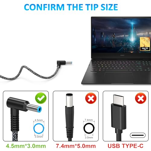 200W Laptop Charger for HP Omen Pavilion Gaming 15 16 17 Victus 15 16 ZBook 15 17 Fury Create Studio Envy 15 2020,TPN-DA10 L00818-850 L00895-003 Gaming Laptop Power Adapter Supply AC Adapter - color: black3