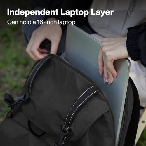 mixi Travel Backpack for Women Men, 18 Inch Carry On Laptop Backpack Flight Approved fits 16'' Laptop, Lightweight Waterproof Hiking Backpack Travel Outdoor Business Casual Daypack, Black - color: Black
