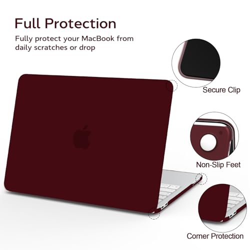 B BELK for MacBook Neo Case 13 inch 2026 Release Model A3404, Burgundy | Scratch Resistant Protective Matte Hard Shell for Mac Neo Case with Keyboard Cover & Screen Protector, Lightweight, Snap-On - color: Burgundy