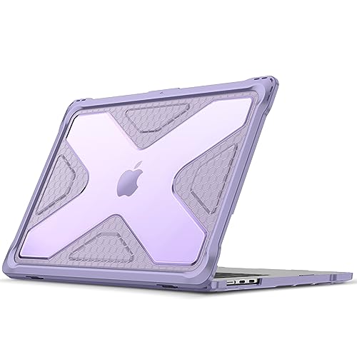 Fintie Rugged Case for MacBook Air 15 Inch, Lilac | A3448 A3241 A3114 A2941, 2023 2024 2025 2026, M2 M3 M4 M5, TPU Bumper, Heavy Duty Hard Shell Cover - color: Lilac
