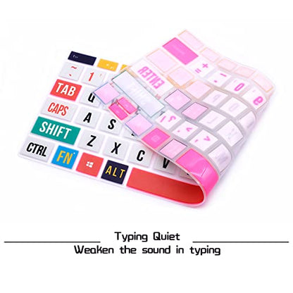 HRH English Silicone Keyboard Cover Skin for Microsoft Surface Pro | With Surface Pro 4, Pro 5 2017, Pro 6 2018, Pro 7 2019,12.3-inch Surface Pro 6,Dustproof,Soft-Touch,Ultra Thin,Rainbow Font - color: Creative Rainbow font
