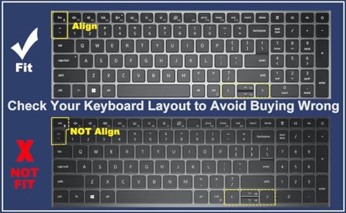 Keyboard Cover for Dell Latitude 3540 3550 5520 55215530 5531 5540 5550 & Precision 3590 3591 3580 3581 3560 3570 3561 3571 Laptop, Dell Latitude 15.6 inch 2025 2024 2023 2022 Keyboard Skin-Clear - color: Clear
