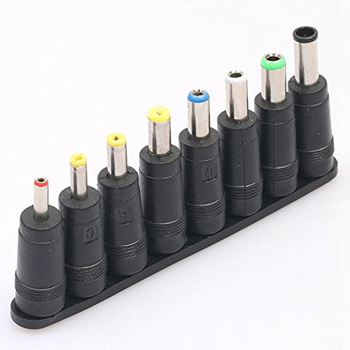 Universal 1 Set = 8pcs / Set 5pin Jack Plugs DC for Laptop AC Power Adapter Tips Connectors for Computer Notebook, black, 145419