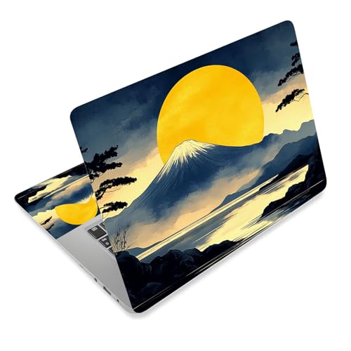 Aesthetic Laptop Skin Cover,12-15.6 Inch Universal Vinyl Sticker Decal,Waterproof Scratch-Resistant Notebook Wrap,Removable Residue-Free Protector,Moonlit Mountain Lake - color: Moonlit Mountain Lake