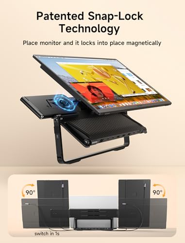 JSAUX FlipGo Horizon Pro Laptop Screen Extender 15.6 Inch | Dual Screen Monitor, Patented Snap-Lock Technology, 1080P FHD IPS, Compatible with Windows/macOS/MacBook