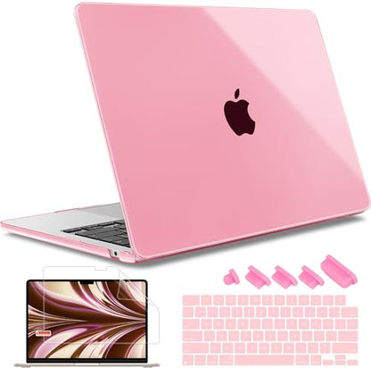 May Chen Case for MacBook Air 13/13.6-inch (M5/M4/M3/M2, 2022-2026 Models A3449 A3240 A3113 A2681), Lightweight | Closes Seamlessly | Ideal for Work Hard Shell Case, Crystal Pink - color: Crystal Pink