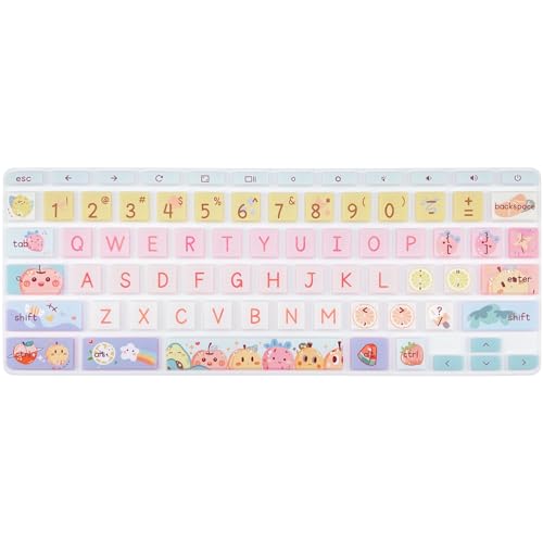 Keyboard Cover Skin for HP Chromebook 11 x360 11.6,G2/G3/G4/G5/G6 EE/G7 EE 11.6, 14-ca 14-ak14-X Series/HP Chromebook 14 G2 G3 G4 Keyboard Protector,Cute Fruits - color: Cute Fruits