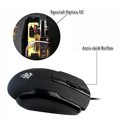 WishLotus Left Handed Mouse Logo Laser Engraving and Matte Process 800 DPI Resolution 3D Button Plug and Play Mini USB Wired Mouse Suitable for Laptop