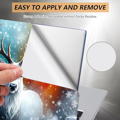 Laptop Skin Sticker for 12.1”-15.6“ Laptops (Fits 13”, 13.3”, 14”, 15”, 15.4”) | Protective Universal Reusable Vinyl Art Decal Cover | Waterproof & Scratch-Resistant-Christmas Deer - color: Christmas Deer