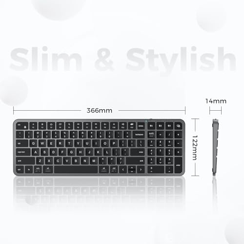 iClever Bluetooth Keyboard with Numeric Keypad - Multi-Device Support, Stable Connection, Compact Design, Enhanced Typing Experience, Perfect for MacBook, iPad, and Windows Laptops