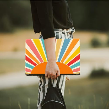 Laptop Skin Sticker Decal, Universal Protective Cover Fit 12 13 14 15.6 Inch Notebook, Reusable Water-Resistant Vinyl Decal w/ 2 Wrist Pads for Business Travel Office, Colorful Sunset - color: Colorful Sunset