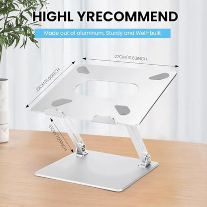Laptop Stand for Desk, Ergonomic Aluminum Laptop Stand Adjustable Height, Foldable Laptop Riser for 10-17 Inchs Laptop(Gray) - color: Gray