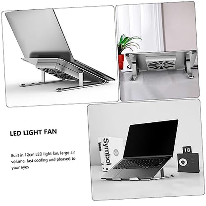 NUOBESTY Adjustable Laptop Cooler with RGB Height Angle Adjustable Cooling Pad for Improved Ventilation Compatible with All Laptops