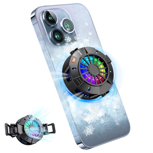 2-in-1 Magnetic & Clip-On Phone Cooler – Semiconductor-Powered Gaming Cell Phone Cooling Fan Radiator for iPhone/Android/iPad/Tablet – Ideal for Gaming, Video Calls, Live Broadcasting, and Vlog