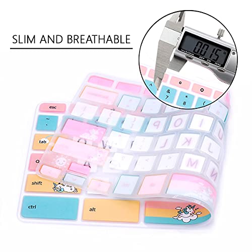Keyboard Cover for Samsung Chromebook 4 3 XE310XBA XE500C13 XE501C13 11.6"/Chromebook 4 15.6" XE350XBA/Chromebook 2 XE500C12/Chromebook Plus V2 2-in-1 XE520QAB XE521QAB 12.2 inch,Cartoon Unicorn