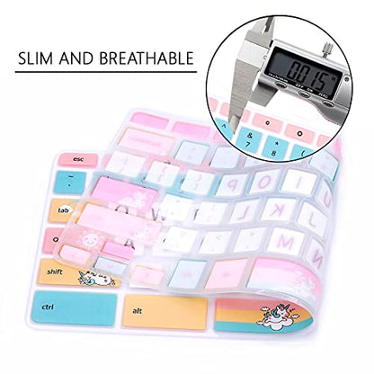 Keyboard Cover for Samsung Chromebook 4 3 XE310XBA XE500C13 XE501C13 11.6"/Chromebook 4 15.6" XE350XBA/Chromebook 2 XE500C12/Chromebook Plus V2 2-in-1 XE520QAB XE521QAB 12.2 inch,Cartoon Unicorn