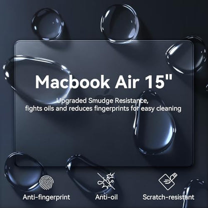 EooCoo Compatible with MacBook Air 15 inch Case M5 2026 2025 2024 2023 M4 M3 M2 Model A3448 A3241 A3114 A2941, Frosted Plastic Hard Shell Cover, Matte Finish Surface, Matte Midnight - color: Frost Midnight