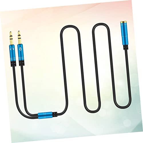 Veemoon 1pc Headset Splitter Adapter Cable Female to Male Audio Connector Microphone and Headphone Splitter for Laptop and Mobile Devices and Versatile Audio Adapter