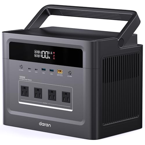 Portable Power Station 2000W Surge, 960Wh Solar Generator w/4 AC Outlets, 100W PD Fast Charing, LiFePO4 Battery Backup for Road Trip, Off-Grid, Power Outage (Solar Panel Optional) - color: Frosted Black